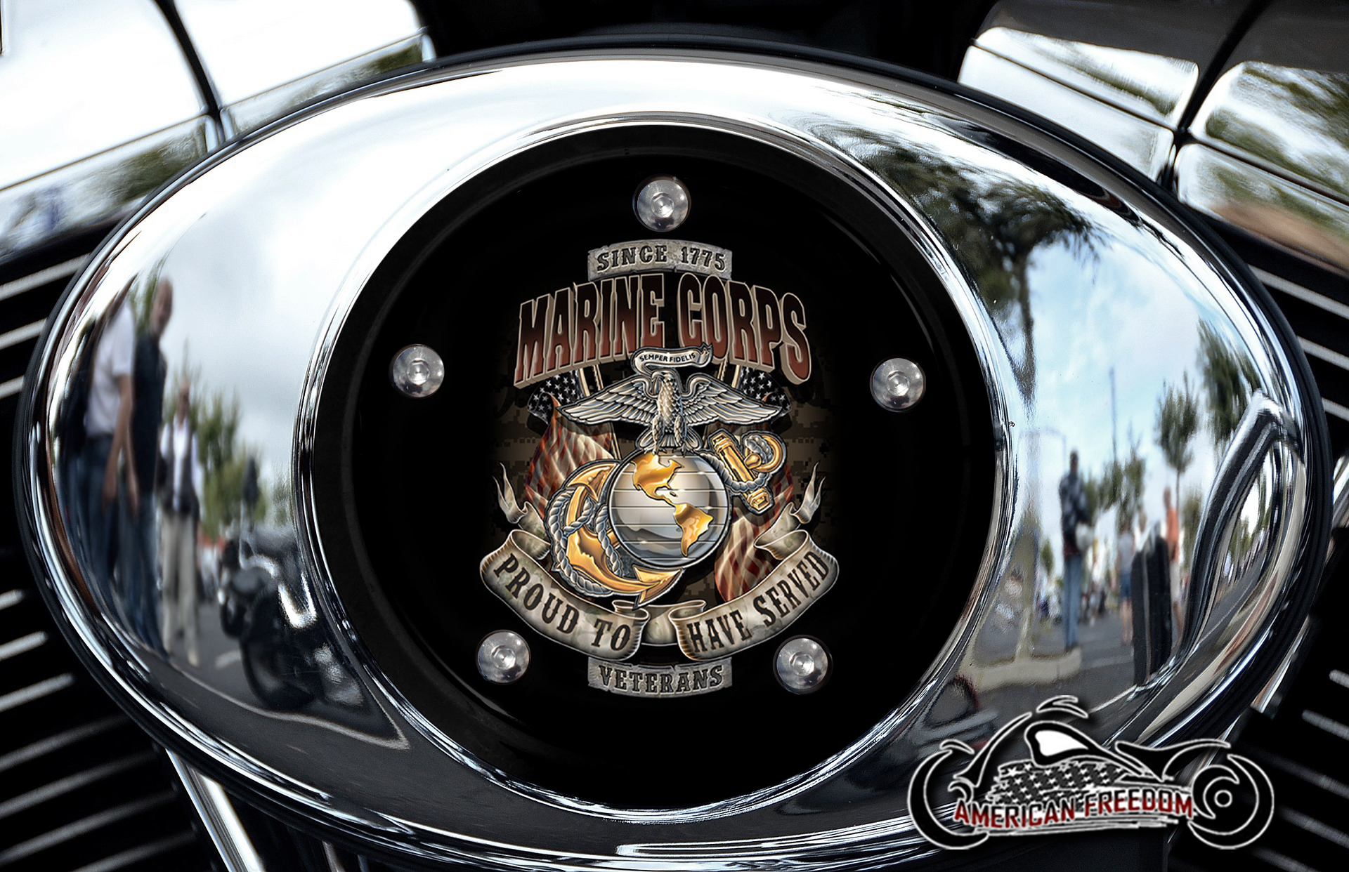 Harley Air Cleaner Cover - Proud Marine Corps